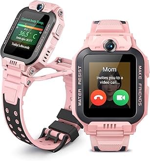 Z7 Watch Phone Smart Watch,Smartwatch Phone with Two Way Video&Phone Call, Kids GPS Watch with Locating & IPX8 Swimming Water-Resistance, Stay Connected with Kids(Pink)