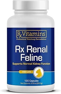 Rx Vitamins Renal Feline - Cat Kidney Support with Milk Thistle for Cats - Anti Inflammatory for Cats - Boosts Antioxidant Health & Liver Support - Cat Immune Booster - 120 Capsules