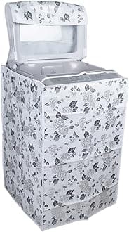 Classic® Top Load Washing Machine Cover Suitable for LG 8 Kg, 8.5 Kg, 9 Kg, 9.5 Kg, 10 Kg (63cmsX63cmsX93cms, Half White & Grey)