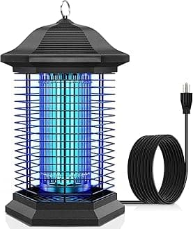 Bug Zapper Outdoor, Electric Mosquito Zapper with 20W Power & 4400V Instant Grid, Insect Control Efficiency Increased 100%, Coverage of 1/2 Acre, Fly Trap Perfect for Patio, Backyard, Home