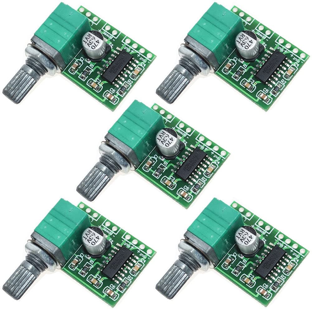 5pcs Mini PAM8403 DC 5V 2 Channel USB Digital Power Amplifier Board Module 2 * 3W Volume Control with Potentionmeter
