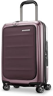 Samsonite Octiv Lightweight Hardshell 21-Inch Pro Carry-On Luggage - Durable & Impact Resistant, 360° Aero Trac Spinner Wheels, Adjustable Handle, Expandable Suitcase, TSA Approved Lock - Purple