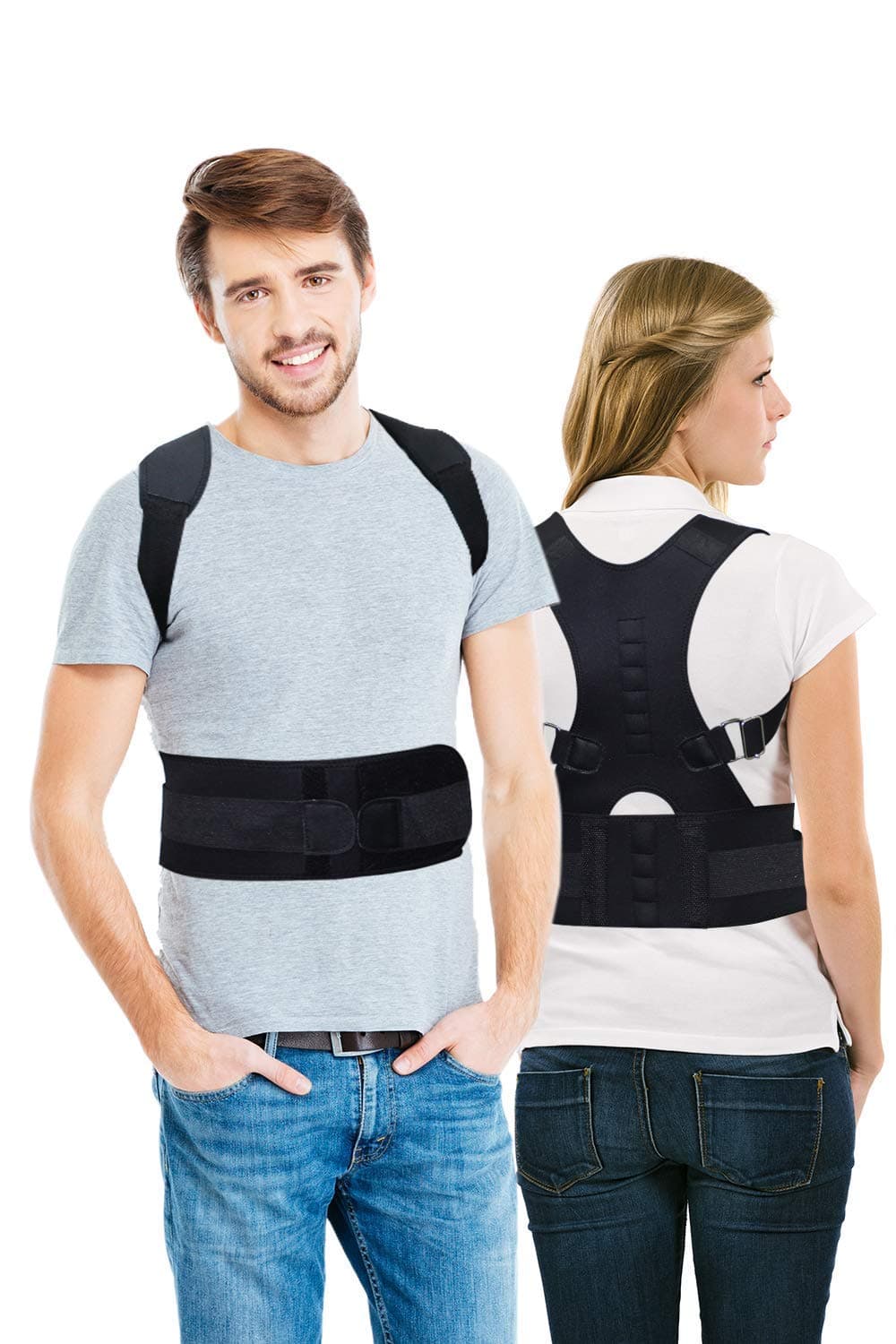 Voix Gear Back Brace Posture Corrector|Strategically Placed Magnet to Reduce Back Pain|straighten Posture|Suitable to wear Under Clothes||Men & Woman (XL 34"-42" Waist)