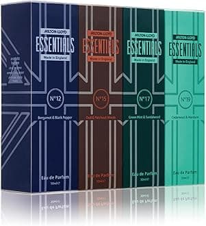 MILTON-LLOYD ESSENTIALS Number 12, 15, 17 and 19 Luxury Mens Fragrances, Set of 4 x 50ml Eau de Parfum Men, Mens Aftershave Gift Set, Perfume for Men - Long Lasting Milton-Lloyd Fragrance