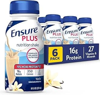 Ensure Plus Nutrition Drink, Vanilla Shake, 8 Ounce, 6 Count