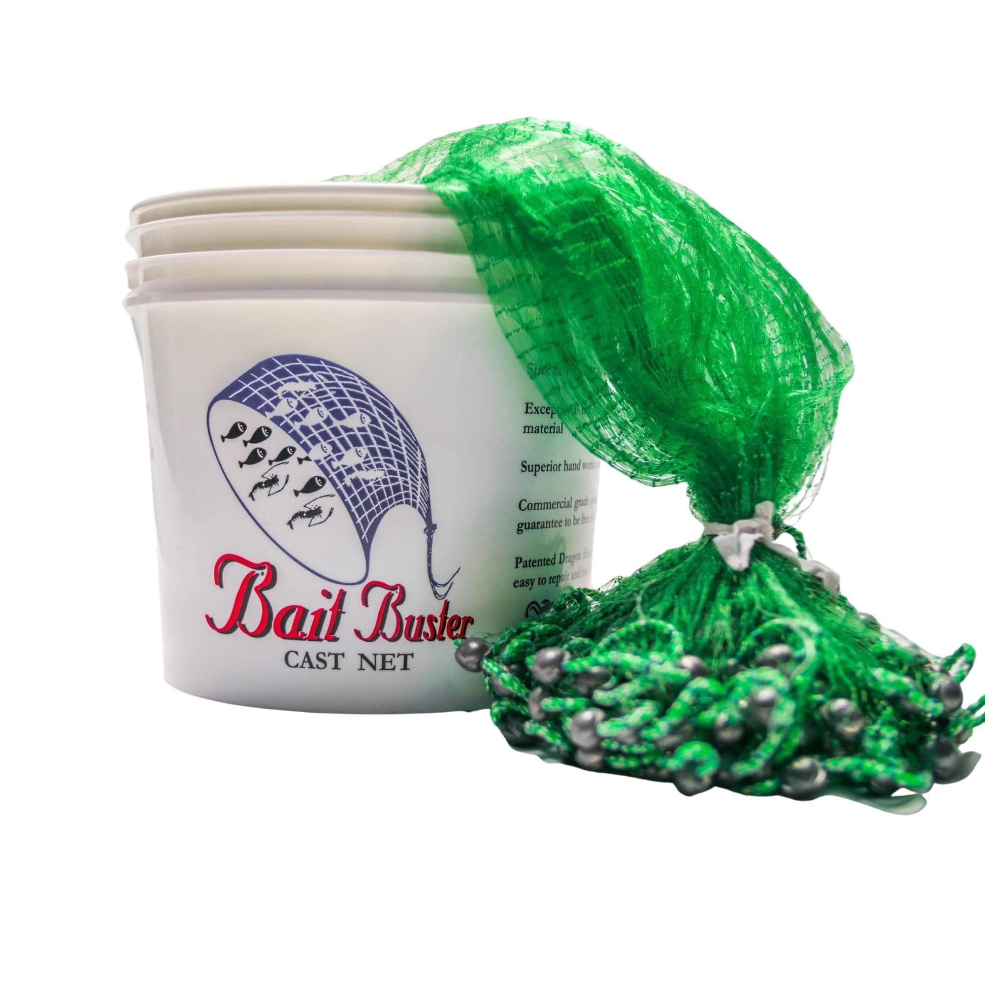 Bait BusterProfessional Grade Cast Net 3/8" Sq. Mesh