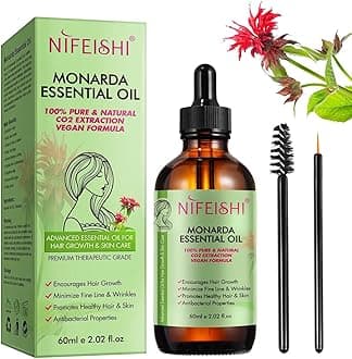 NIKITA.VIVI Monarda Essential Oil for Hair Growth 60ml, 100% Pure Natural Co2 Extraction Monarda Oil for Hair Growth & Skin, Reduce Fine Lines & Wrinkles, Hair Eyelash Eyebrow Growth & Antibacterial