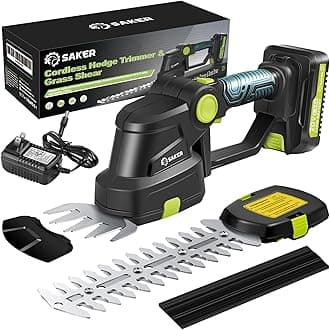 Cordless Hedge Trimmer-20V Electric Shrub Trimmer Grass Shears Handheld Grass Cutter, Hedge Shear with 1 PCS Rechargeable Battery and Charger for Garden, Lawn