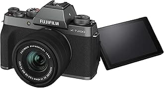 FujifilmX-T200 Mirrorless Digital Camera, Dark Silver with Fujinon XC15-45 mm Optical Image Stabilisation Power Zoom Lens kit