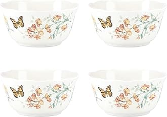 Butterfly Meadow Melamine All Purpose Bowls (Set of 4), White