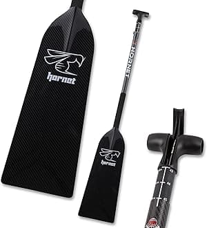 Hornet Watersports Dragon Boat Paddle - Black Glossy - Adjustable Carbon Fiber Dragon Boat Paddle - IDBF Approved - Dragon Boat Accessories