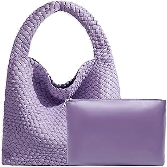 JINMANXUE Woven Tote Bag for Women, Fashion Hobo Handbag, Travel Top-handle Shoulder Bag, Beach Underarm Bag with Purse