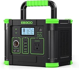 GRECELL Portable Power Station 300W, 230Wh LiFePO4 (LFP) Battery, 1.5hrs Fast Charging, 2 Up to 300W(Peak 600W) AC Outlets, Solar Generator for Outdoor Camping/RVs/Home Use
