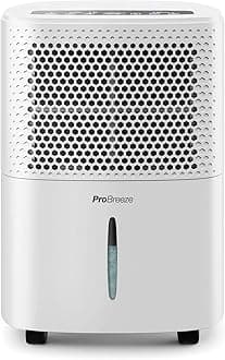 Pro Breeze 12L/Day Dehumidifier with Digital Humidity Display, Sleep Mode, Continuous Drainage, Laundry Drying and 24 Hour Timer - Ideal for Damp and Condensation, Quiet Mark Certified