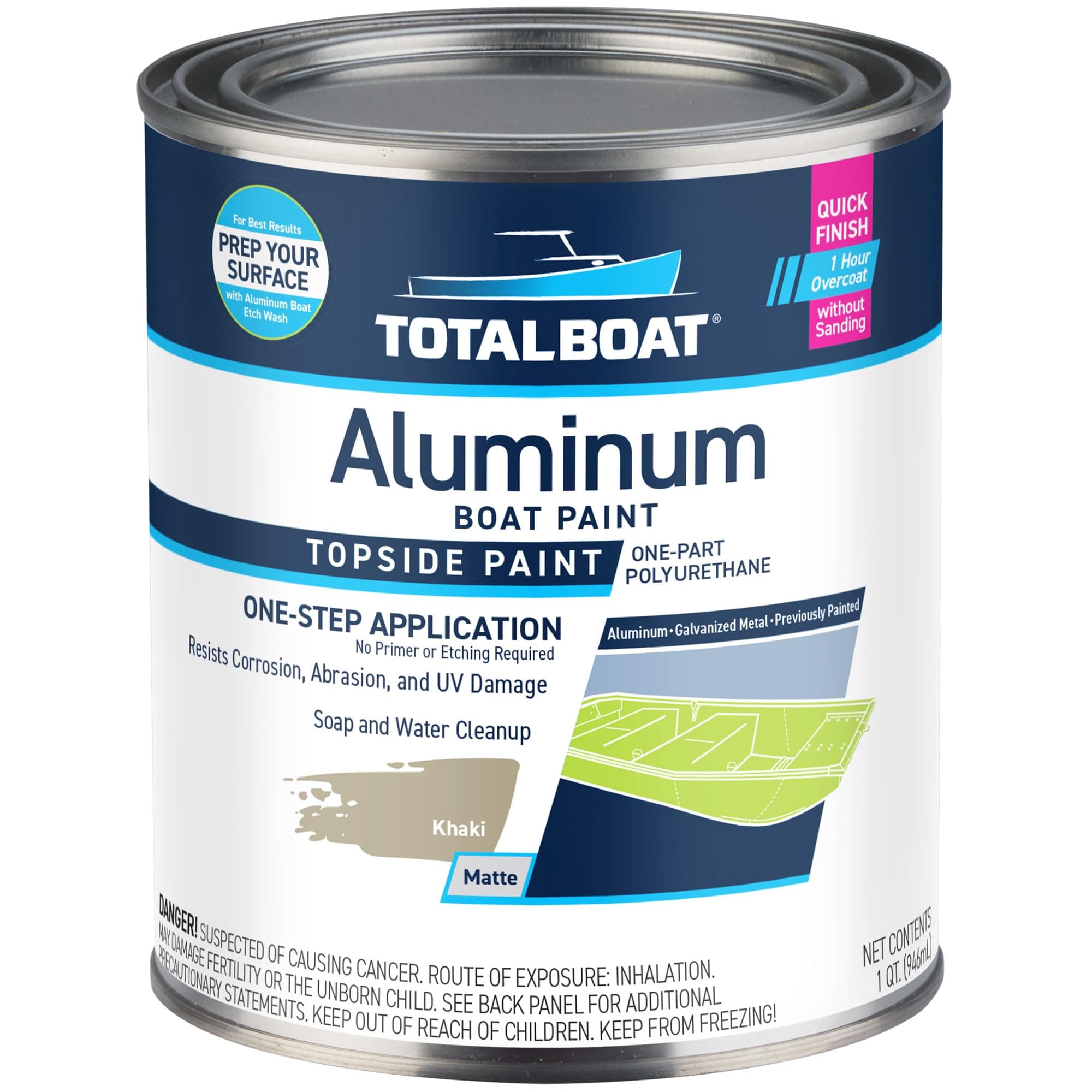 Aluminum Boat Paint (Khaki, Quart)