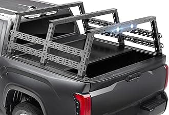 Truck Cargo Rack Adjustable 25" High Overland Bed Racks with 2 LED Lights Compatible with Ford F-Series/Silverado/Sierra/Ram/Tacoma/Tundra/Titan/JT/Frontier Cargo Carrier