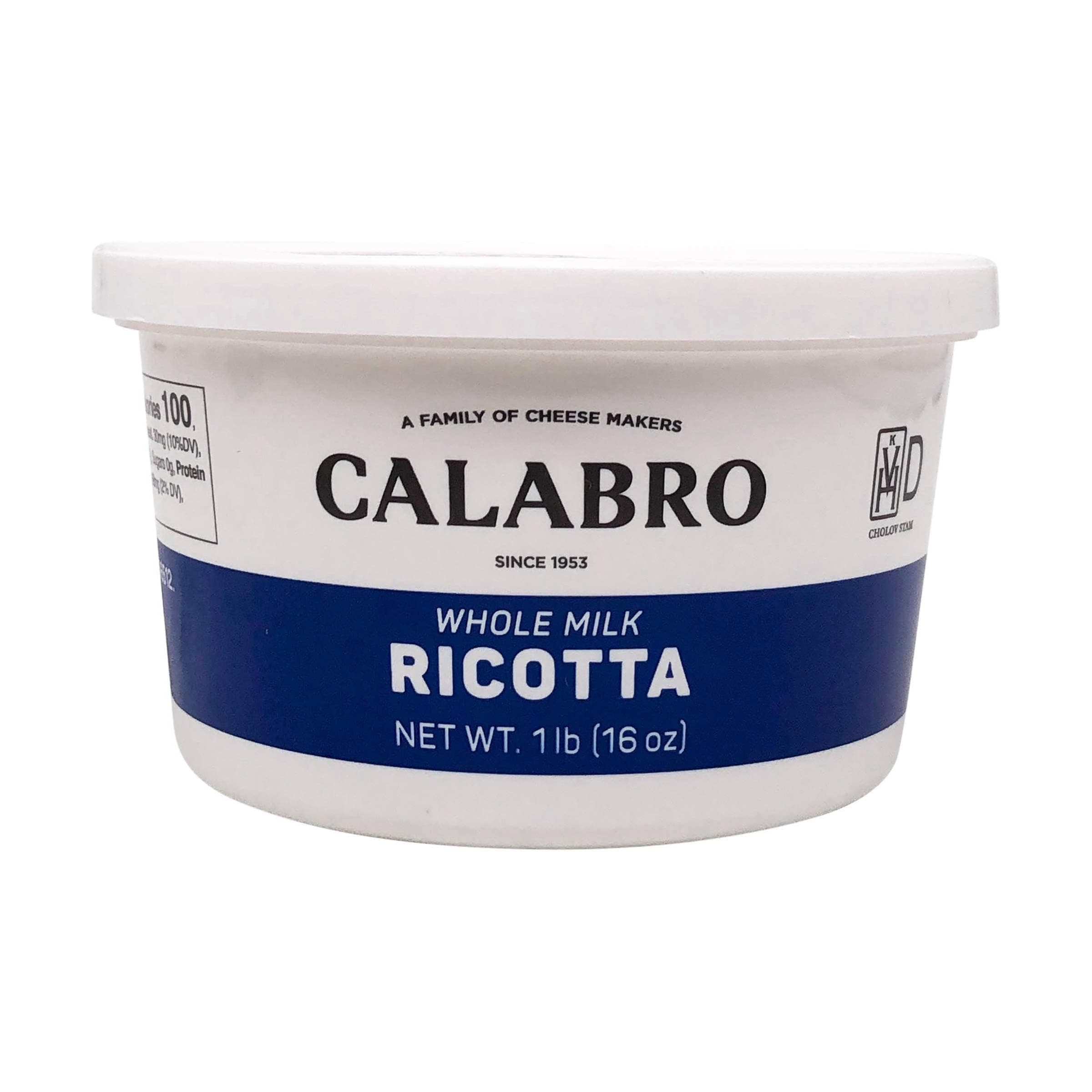 Calabro Ricotta Whole Milk, 16 oz