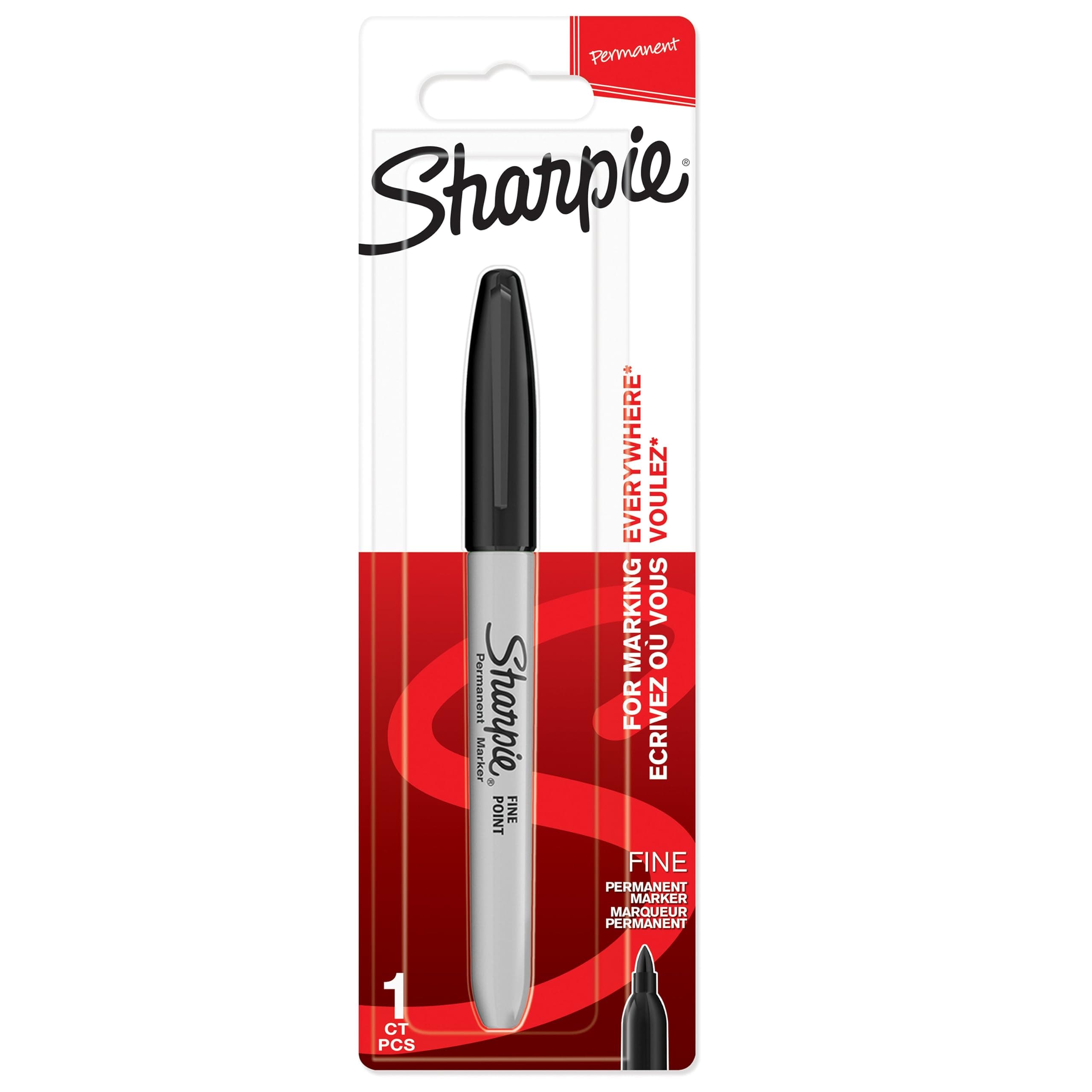 Sharpie Permanent Markers, Fine Tip Pack of 1 , Black