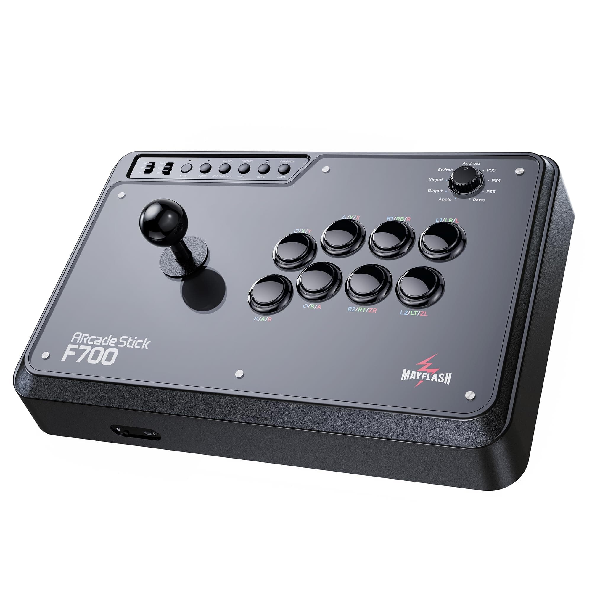 MAYFLASH Arcade Stick F700 for PS5, PS4, Switch, Switch 2, Windows, Apple, Android and more. Fight Stick Support Wireless Bluetooth, 2.4G Receiver and Wired Connection