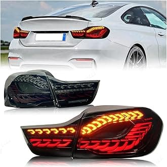 Taillight Assembly Compatible With BMW M4 F32 F36 F82 F83 4 Series Reverse Lights, Brake Lights, Turn Signals 2013-2014 2015 2016-2017-2020(Pair of black)