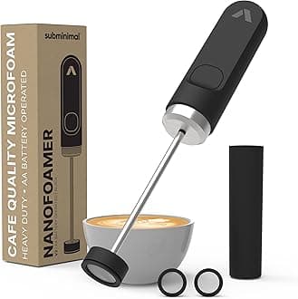 NanoFoamer V2 Handheld Milk Foamer - Make Premium Barista-Style Coffee Drinks at Home - AA Battery Powered Foamer for Cappuccino, Latte, Hot Chocolates and More