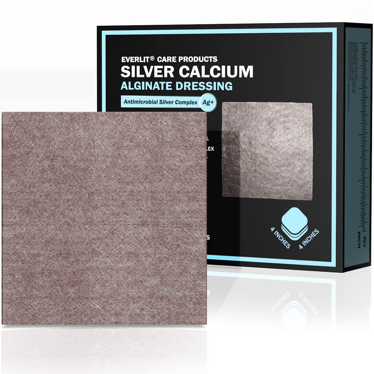 AG Silver Calcium Alginate Wound Dressing | Absorbent Non-Stick Sterile Dressing Pad | Gentle Hemostatic Gauze with Natural Gelling Fiber for Wound Care (4" x 4" | Pack of 10)