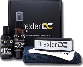 Ceramic Coating Kit for Cars – Drexler - Ultra High Gloss & Hydrophobic Protection for Cars - 30ml + 50ml - 9H Hardness, Long-Lasting Shine & 3-5 Years Durability | Professional Car Detailing Kit