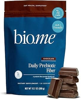 Daily Prebiotic Fiber Powder Chocolate - 7g Per Serving - Soluble & Insoluble Fiber Supplement Powder for Women & Men - Digestive Health & Gut Health - GLP-1 Friendly, Sugar Free - 30 Servings