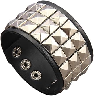 GelConnie Leather Cuff Bracelet Punk Braided Bracelets Rock Leather Wristbands Faux Mens Leather Bracelet Gothic Viking Bangle Adjustable Wrap Bracelet for Women, Men