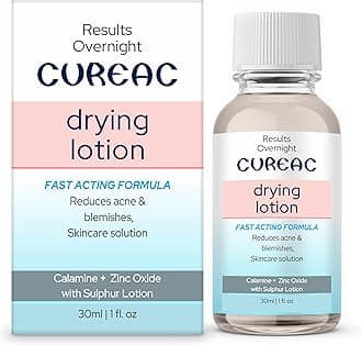 - Cureac Drying Lotion with Calamine, Zinc Oxide & Sulphur - 30ml | Acne & Spot Care Lotion for Clear & Balanced Skin