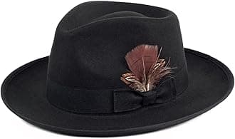 FADACHY Fedora Hats for Men & Women Wide Brim Felt Hat Dress Panama Trilby Hats