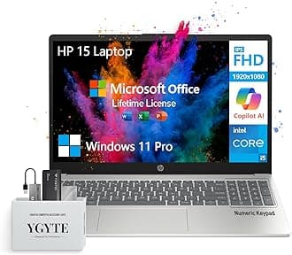 2025 15.6 Laptop Computer,intel 10-Core I5 Lifetime Office,college Students Business FHD, RAM Storage ,windows 11 Pro Copilot Ai,number Pad,usb-C, 1TB Ssd512gb PSSD, 1.5tb, 32GB, 15 Inch
