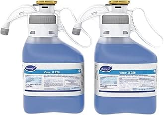 Diversey II 256 5019317 Liquid Disinfectant Cleaner and Deodorant, Hospital Grade Floor Cleaner with Mint Scent, SmartDose Concentrate, For Home & Commercial Use, 1.4-Liter (Pack of 2)