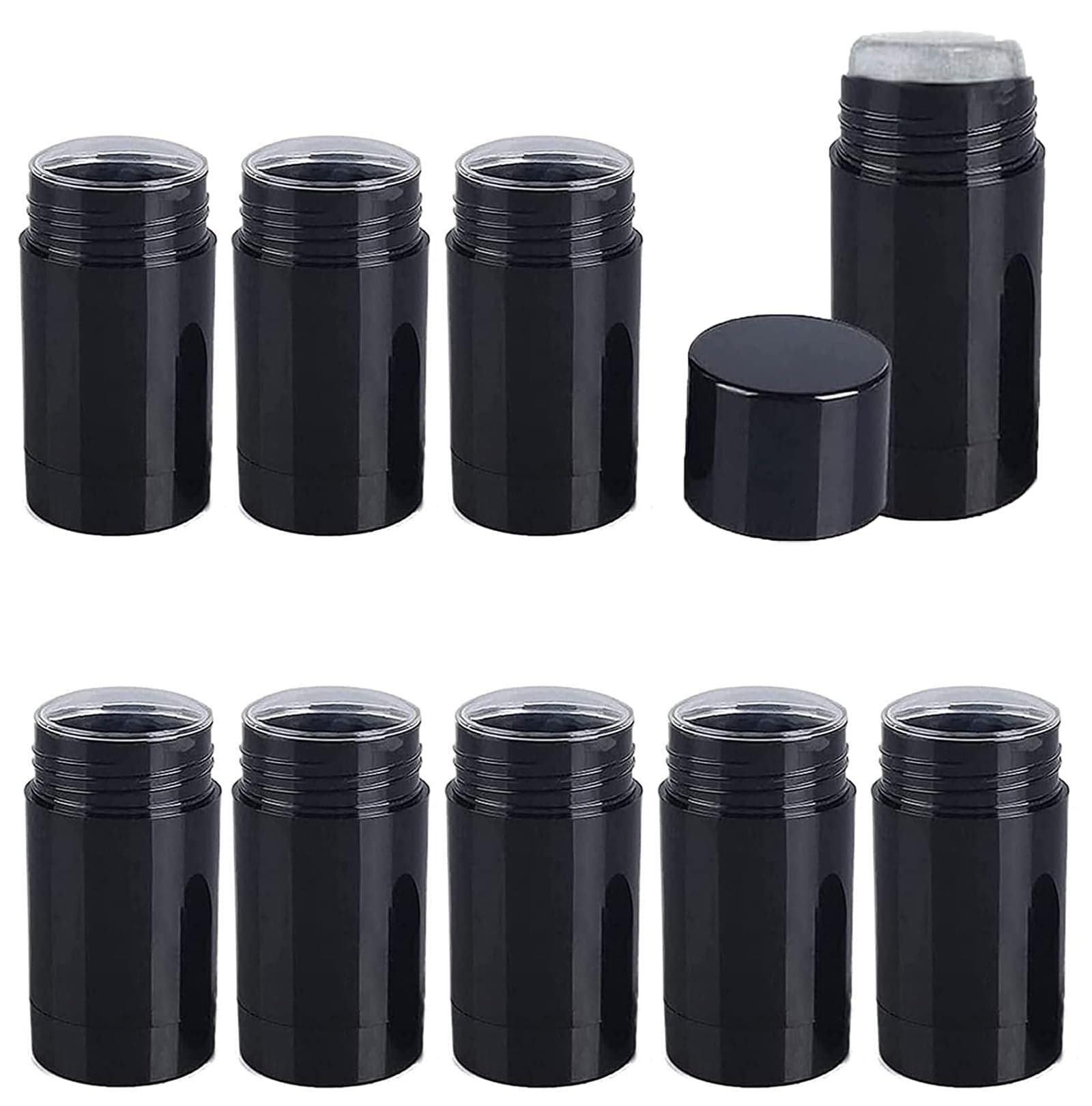 10 Pack 30ml Empty Deodorant Containers Black Twist Up Filling Stick Travel Size Deodorant Container Refillable Deodorant Bottles Bottomfill Lip Balm Tubes for DIY Lipsticks Crayon Chapsticks