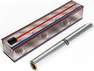 ChicWrap Patriotic Refillable Foil Dispenser - One 12"x 30' Roll of Professional Grade Aluminum Foil - Reusable Dispenser w/Slide Cutter - Kosher Certified - Reduces Waste & Saves Money