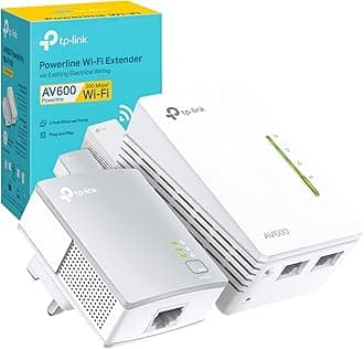 TL-WPA4221 KIT AV600 Powerline WiFi Extender Kit, Up to 300Mbps, 2+1 Ethernet Ports, HomePlug AV, Wi-Fi Hotspot, Boost Home Internet Signal, Powerline Adapters, Plug & Play, UK Plug
