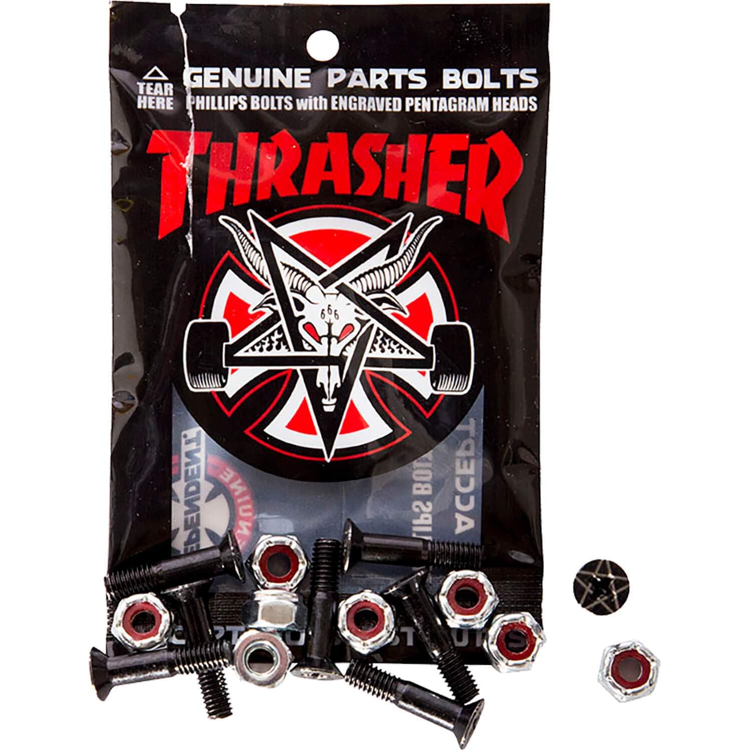 INDEPENDENT Thrasher Bolts Hardware 1" Phillips BLK/SIL 1set