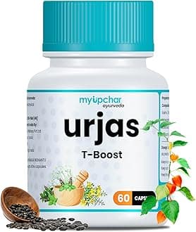 myUpchar Ayurveda Urjas Testo Supplement Capsule | Supplement for Men With Ashwagandha, Safed Musli, Gokshura & Kapikacchu | Improve Muscle Strength, Energy, Stamina | 60 Veg Capsules - Pack of 1