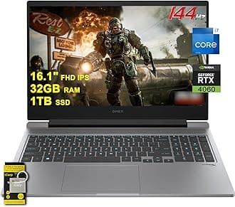 Omen 16 Gaming Laptop 16.1" FHD IPS 144Hz Intel 16-core i7-14650HX (>i9-13900HX) 32GB RAM 1TB SSD GeForce RTX 4060 RGB Backlit Thunderbolt FHD Privacy Camera Win11 w/ICP Accessory (US Version)