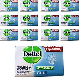 Dettol Anti-Bacterial Hand and Body Bar Soap, Cool, 110 Gram / 3.88 Ounce (Pack of 12)