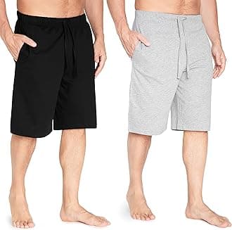 CityComfort Mens Pyjama Shorts - Comfy Lounge Shorts with Pockets Pack of 2