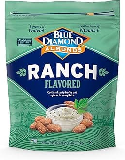 Blue Diamond Almonds, Ranch Flavored Value Bag Snack Nuts Perfect for Bulk Pantry Staples and Keto Friendly Snacking 45 Oz Resealable Bag (Pack of 1)