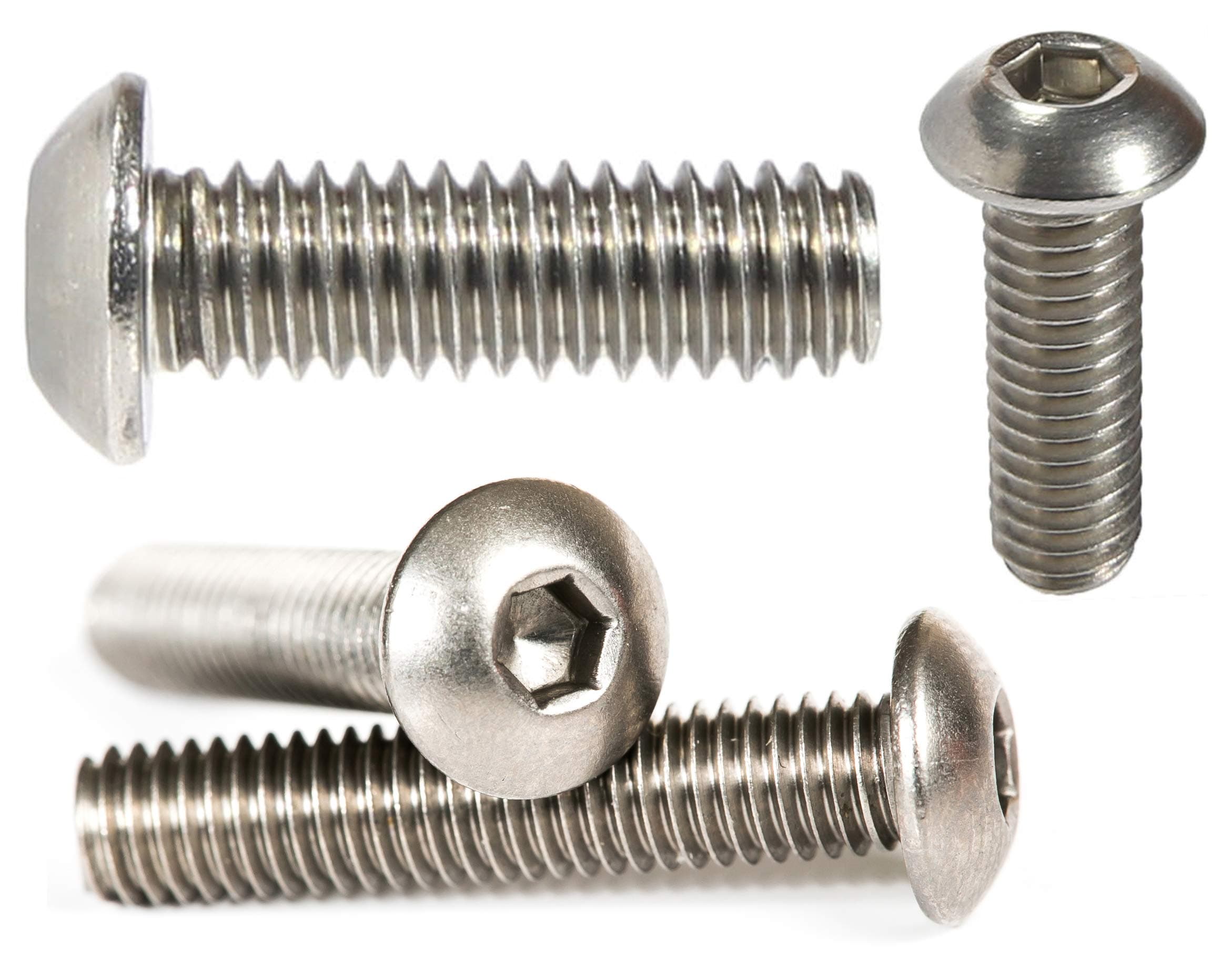 M6 (6mm x 12mm) Button Head Screws Allen Socket Bolts A2 Stainless Steel Screws (Pack of 20) F01BCD
