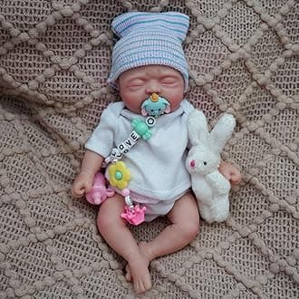 Reborn Baby Doll 7 Inch Silicone Doll Girl Lucy Mini Realistic Newborn Baby Dolls Silicone Full Body Stress Relief