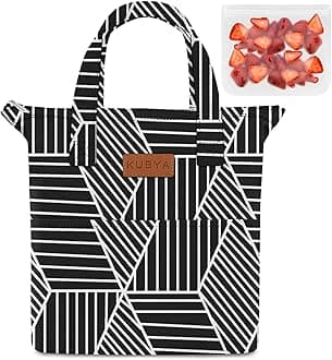 KUBYA Lunch Box for Women, Lunch Bag for Women Men Adult Simple Lunchbox Reusable Insulated Lunch Boxes Large Capacity LunchBag Cute Lunch Tote Bag, with Food Storage Bags for Work, Office or Picnic 1