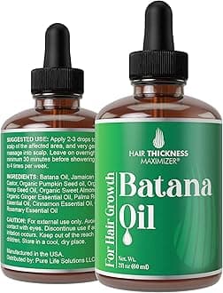 Batana Oil for Hair Growth – Honduran Oil to Strengthen & Hydrate Thinning, Dry Hair for a Healthier-Looking Scalp. For Women & Men – Vegan & Unscented 2oz Serum