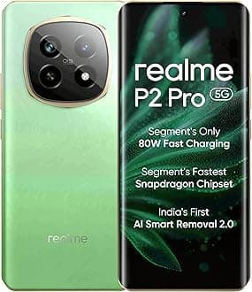 realme P2 Pro 5G (Parrot Green, 12 GB RAM, 512GB Storage) | Up to 24GB Dynamic RAM | 6.7" Curved Display | 7s Gen2 Processor | 4500 mm VC Cooling System | Sony LYT-600 OIS Camera | 80 W Fast Charging