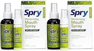 Natural Xylitol Moisturizing Dry Mouth Spray, Stop Bad Breath, Increase Saliva Production, Non-GMO, Gluten-Free On The Go Oral Care with Spearmint Flavor, 4.5 fl.oz (Pack of 2)