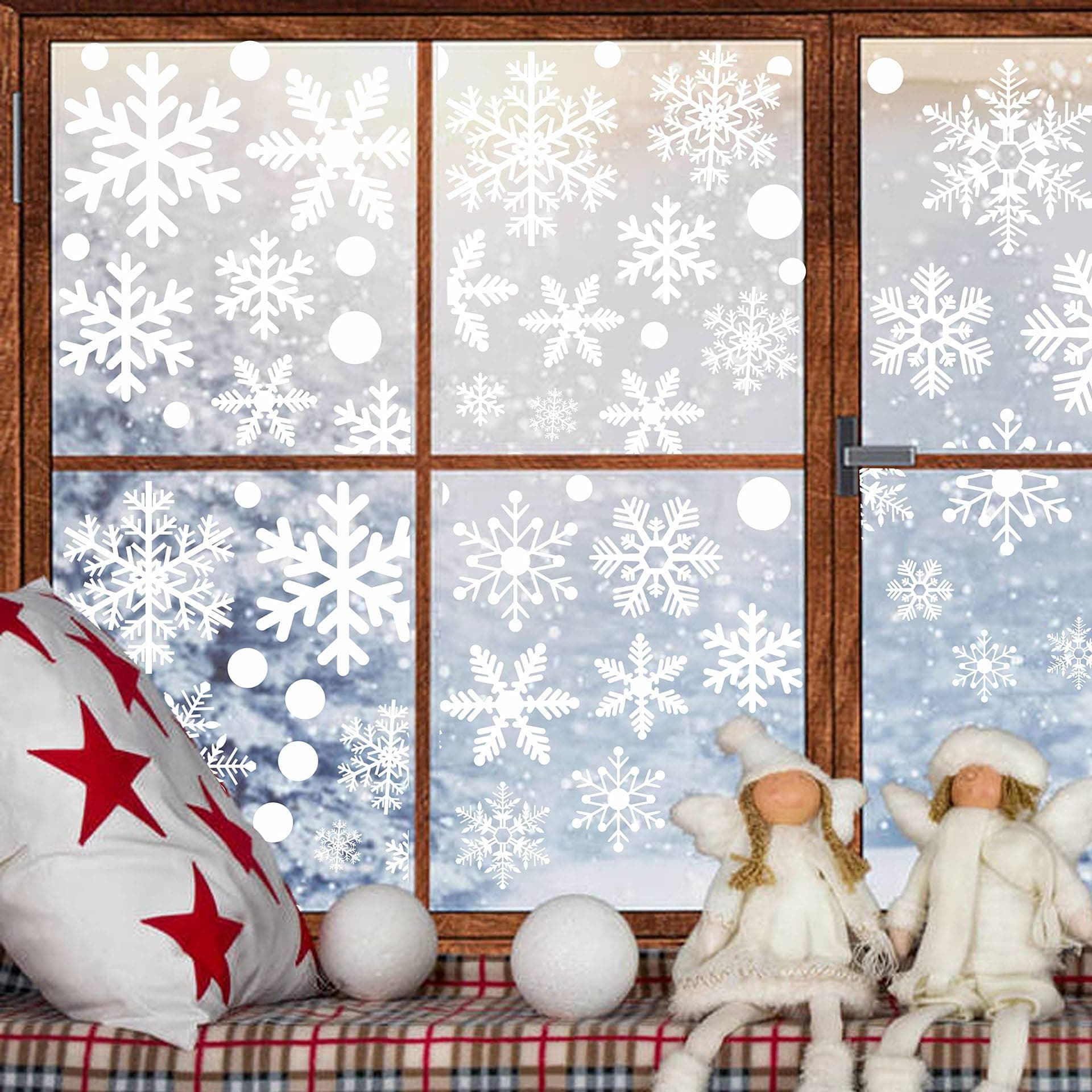 HELVAK 214Pcs Snowflake Window