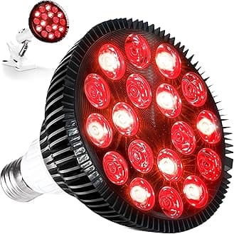 LifePro Red Light Therapy Lamp - Infraglow Infrared Red Light Therapy Bulb with 660nm and 850 nm Wavelength -18 LEDs & Clip-On Lamp - at Home Infrared Bulb for Daily Wellness and Relaxation